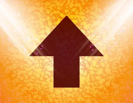 Up arrow icon Flat with abstract background Stock Illustration