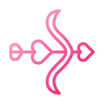 Arrow icon gradient red style valentine illustration vector element and sym.. Illustrazione stock