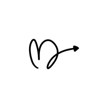 Arrow icon hand drawn isolated Stock Illustration
