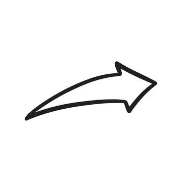 Arrow icon hand drawn isolated Stock Illustration