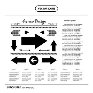 Arrow icon info graphic Stock Illustration