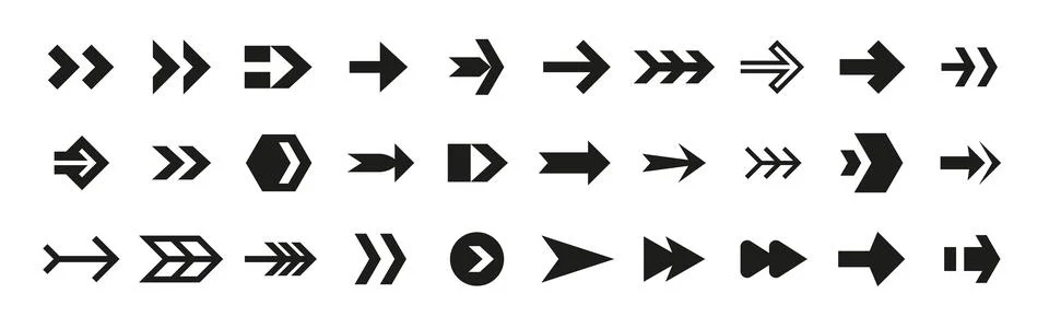 Arrow icon. Interface forward or back signs. Up and down marks. Left and right Stock Illustration
