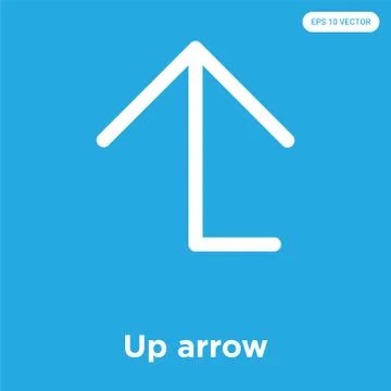 Up arrow icon isolated on blue background Free Stock Illustration