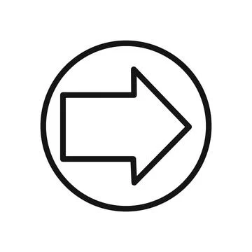 Arrow icon linear vector graphics sign Stock Illustration