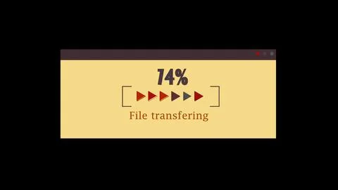 Arrow icon loading bar 14% file transferring background. Stock Illustration