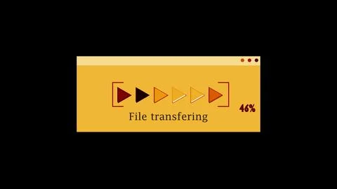 Arrow icon loading bar 46% file transferring background. Stock Illustration