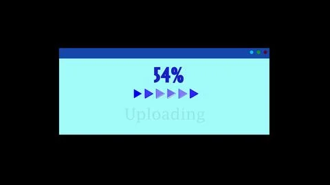 Arrow icon loading bar 54% background. Stock Illustration