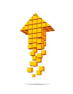 Arrow icon made of cubes Arrow icon made of cubes isolated on white. Vecto... Stockfoto's