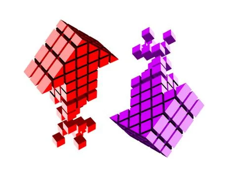 Arrow icon made of cubes Stock Illustration