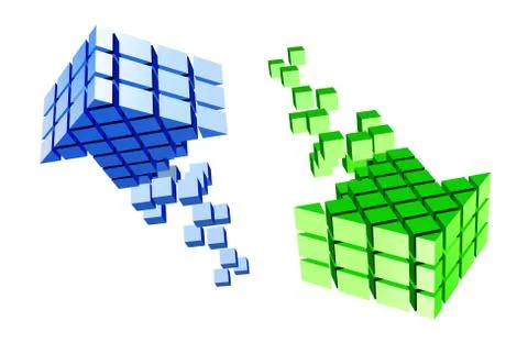 Arrow icon made of cubes Stock Illustration