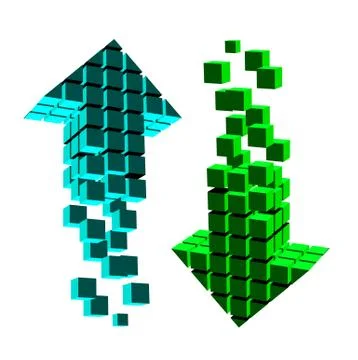 Arrow icon made of cubes Stock Illustration