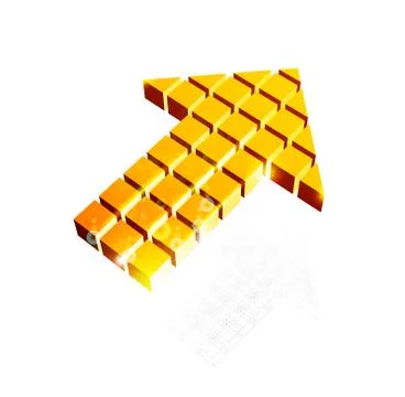 Arrow icon made of orange cubes Stock Illustration