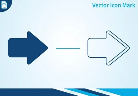 Arrow icon mark in solid and outline styles, direction concept. Stock Illustration