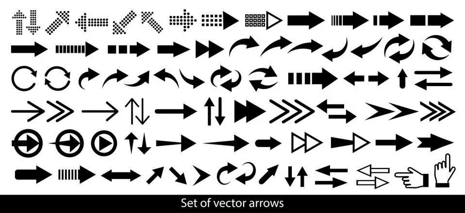 Arrow icon. Mega set of vector arrows. Stock Illustration