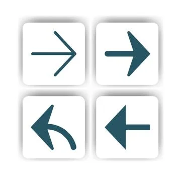 Arrow icon for mobile, web, and presentation with flat color vector illustrat Stock Illustration
