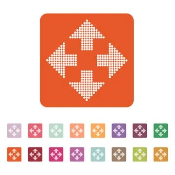 The arrow icon. Navigation and positioning, direction symbol. Flat Stock Illustration