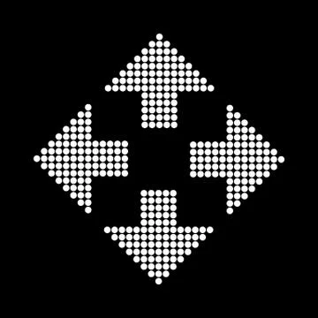 The arrow icon. Navigation and positioning, direction symbol. Flat Stock Illustration