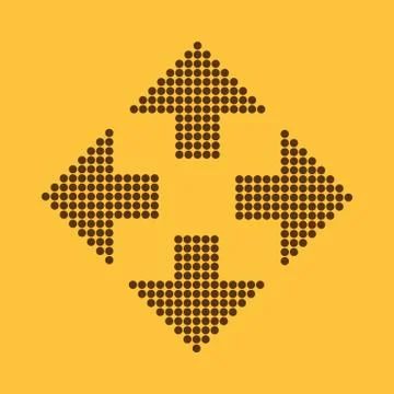 The arrow icon. Navigation and positioning, direction symbol. Flat Stock Illustration