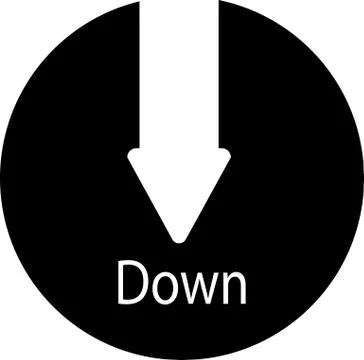 Arrow icon pointing down. Flat image Stock Illustration