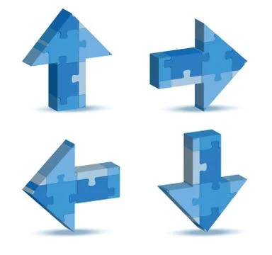 Arrow icon in puzzle Stock Illustration
