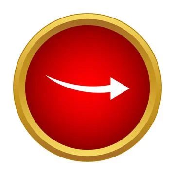 Arrow icon in red circle with gold border イラスト素材