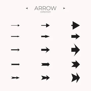 Arrow icon set. Arrow symbol collection. Arrow basic UI elements. For Web Stock Illustration