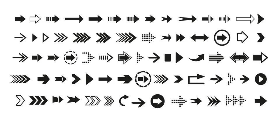 Arrow icon set. Cursor. Stock Illustration