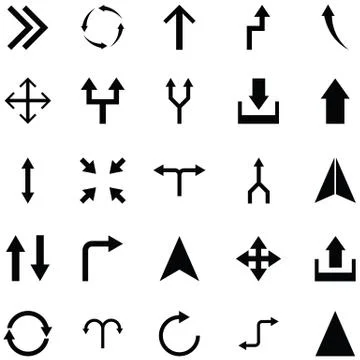 Arrow icon set Stock Illustration