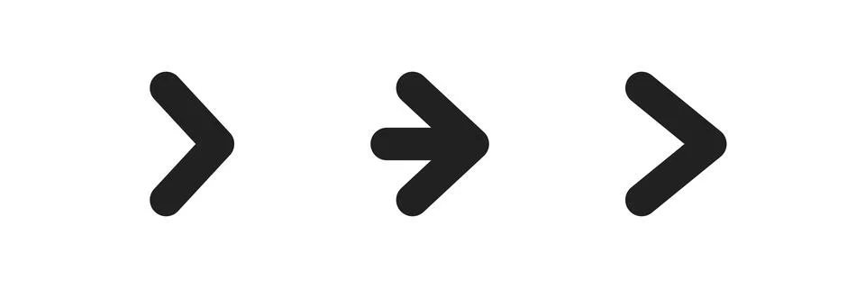 Arrow icon set. Right button symbol. Simple next concept logo, web sign in .. Stock Illustration