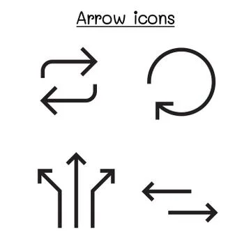 Arrow icon set sharp corner style vector illustration graphic design イラスト素材