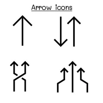 Arrow icon set sharp corner style vector illustration graphic design Stock-Illustration