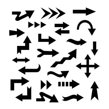 Arrow icon. Set of vector flat arrows. Stock Illustration