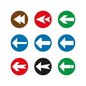 Arrow icon set. Vector illustration, flat design. Stock Illustration