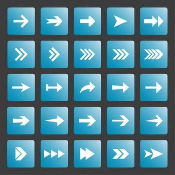 Arrow icon set. Vector illustration, flat design. Stock Illustration