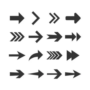 Arrow icon set. Vector illustration, flat design. Stock-Illustration