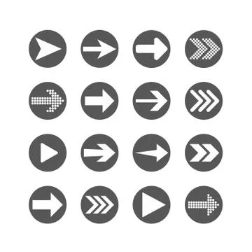 Arrow icon set. Vector illustration, flat design. Stock Illustration