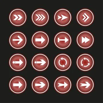 Arrow icon set. Vector illustration, flat design. Stock Illustration