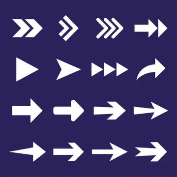 Arrow icon set. Vector illustration, flat design. Stock Illustration