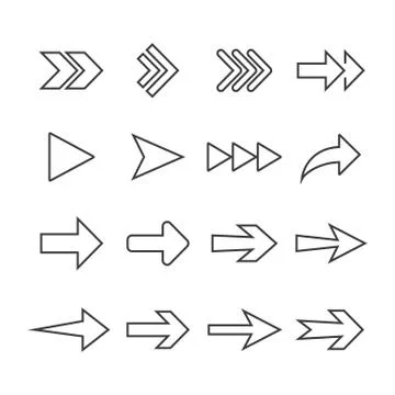 Arrow icon set. Vector illustration, flat design. Stock-Illustration