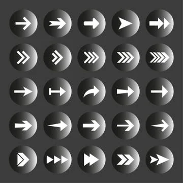Arrow icon set. Vector illustration, flat design. Stock Illustration