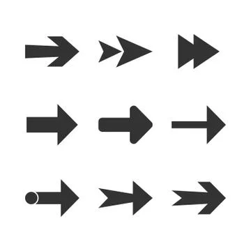 Arrow icon set. Vector illustration, flat design. Stock Illustration