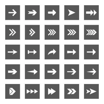 Arrow icon set. Vector illustration, flat design. Stock Illustration