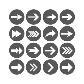 Arrow icon set. Vector illustration, flat design. Иллюстрация