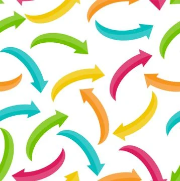 Arrow Icon Sign Seamless Pattern Background for Your Design. Vec Stock Illustration