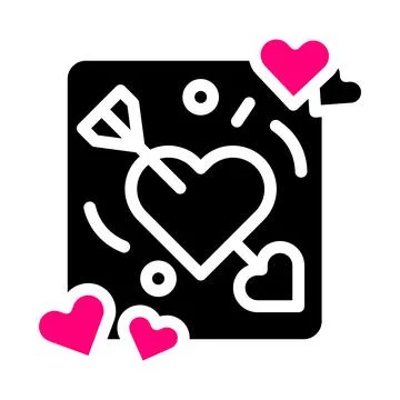 Arrow icon solid black pink style valentine illustration vector element and.. Stock Illustration