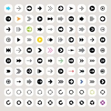 Arrow icon on square shapes Stock Illustration