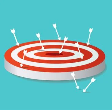 Arrow icon on target archery vector Illustrazione stock