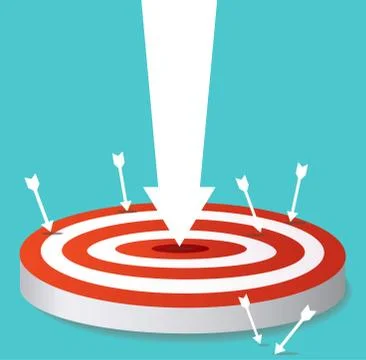 Arrow icon on target archery vector Stock Illustration