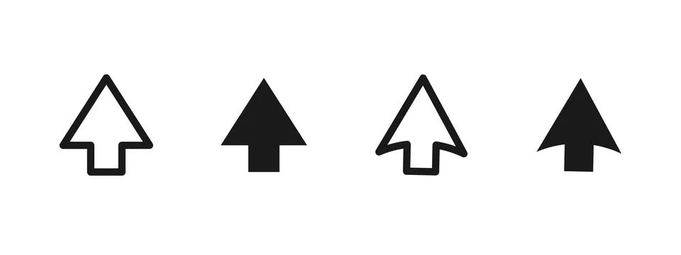 Arrow icon. Upward direction pointer vector illustration. Symbol for naviga.. Illustrazione stock
