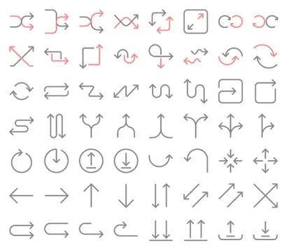 Arrow icon for user interface outline editable stroke pixel perfect Illustrazione stock